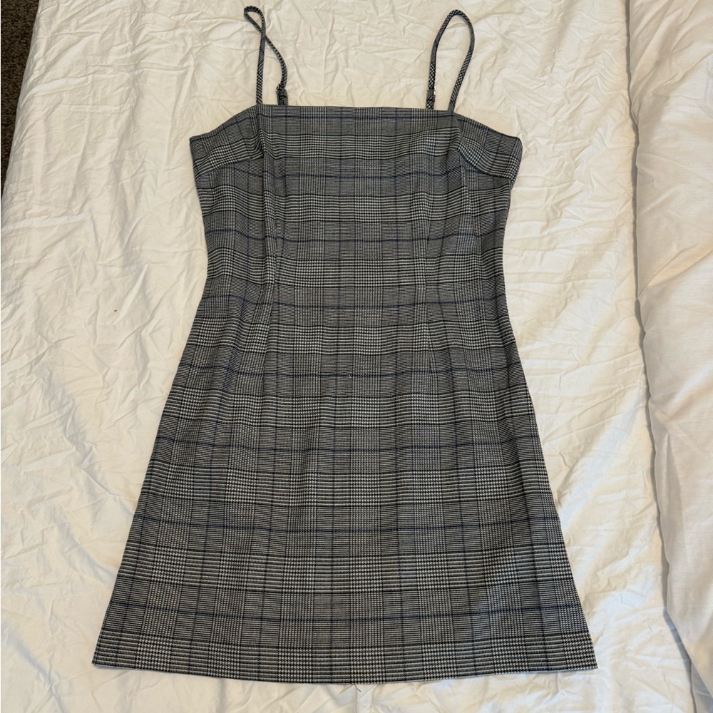 Forever 21 Black/Blue Plaid Mini Dress Size Small